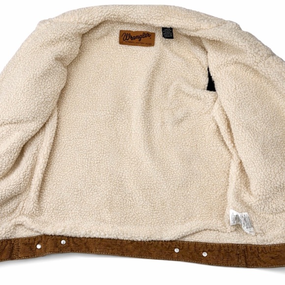 Wrangler Corduroy Sherpa Lined Button Up Western Jacket Youth Boys Size XL - Picture 4 of 7